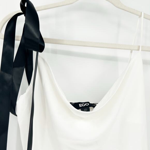 NWT Ego Womens Cocktail Graduation Party Tie Slit And Shoulder Mini Dress Size 2 - Picture 2 of 8